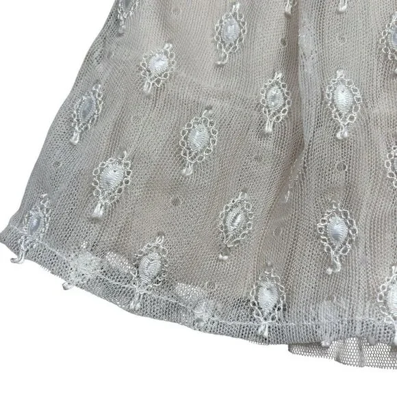 NANNETTE Baby Girl Lace Crochet Dress Top Church Event Formal Floral Ivory 12 Mo - Picture 4 of 7